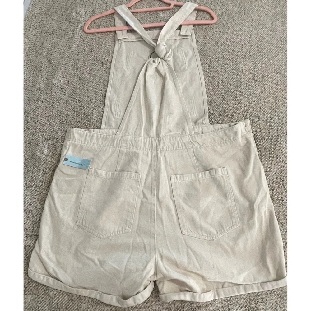 Anthropologie Pilcro Relaxed Short Overalls Ivory NWT Size 16W - Picture 11 of 16